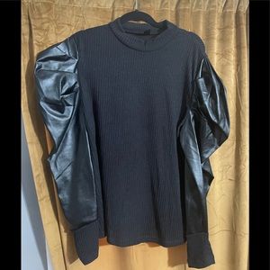 Plus size Long sleeve black shirt